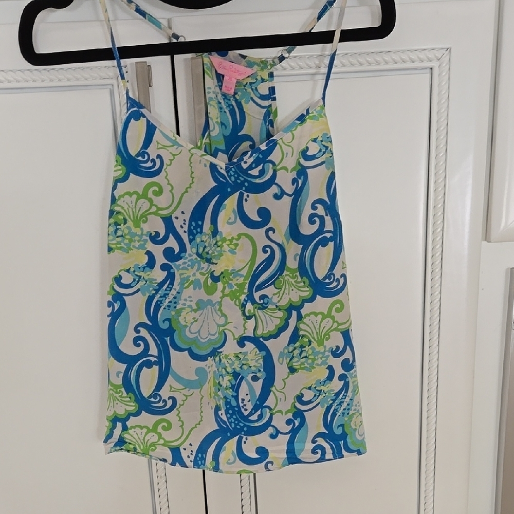 Lily Pulitzer  Blue and Green Silk Camisole